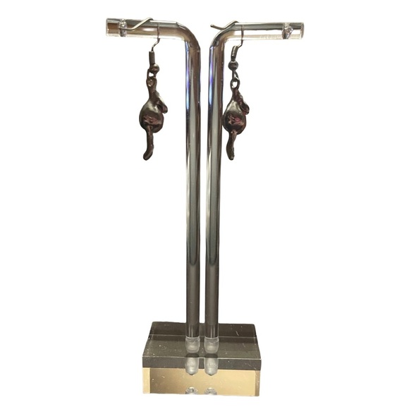 Cute Mice Pink Drop Earrings mouse pink eyes - Picture 2 of 3